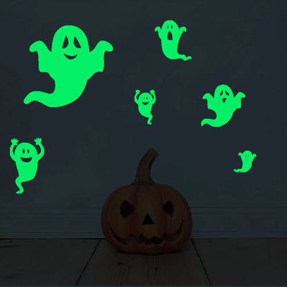 Halloween Luminous Wall Stickers – Glow-in-the-Dark Eyes, Bats, Ghosts & Pumpkins for Windows, Walls, Home & Spooky Party Decor