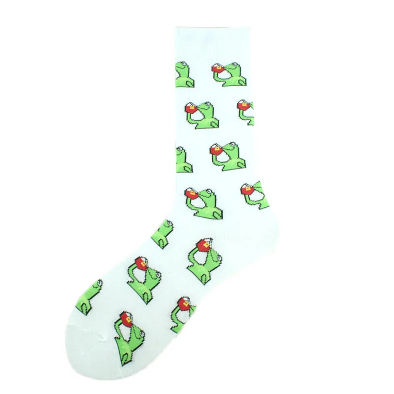 Funny Cotton Novelty Crew Socks – Alien, Planet, Shark, Dinosaur, Skateboard & Math Designs for Men & Women