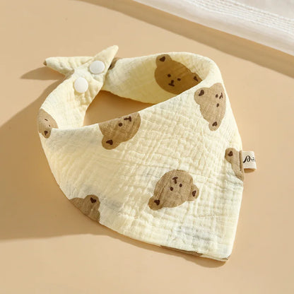 3PCS Pure Cotton Baby Gauze Towels – Soft Breathable Drool Bibs & Saliva Wipes for Newborns