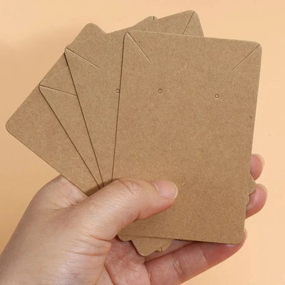 50PCS 6×9cm Blank Kraft Jewelry Display Cards for Necklaces, Earrings, Ear Studs & Jewelry Packaging