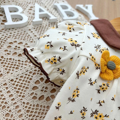 Pelele de verano para bebé recién nacido – Body de manga corta de algodón suave con estampado de dibujos animados para bebés y niñas (3-18 meses)