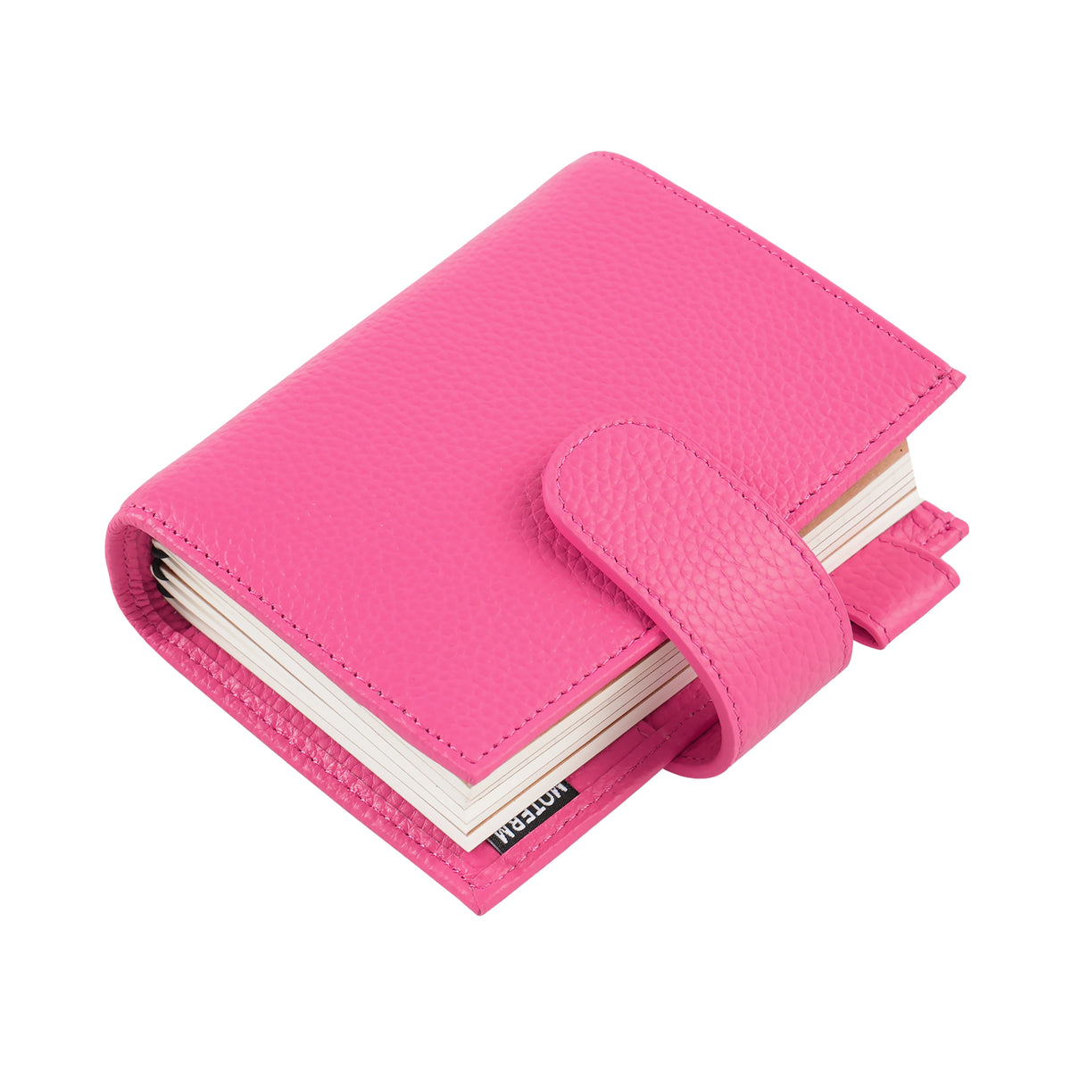 Moterm Passport Size Travel Journal – Genuine Cowhide Pebbled Leather Notebook & Organizer with Double Snap Closure