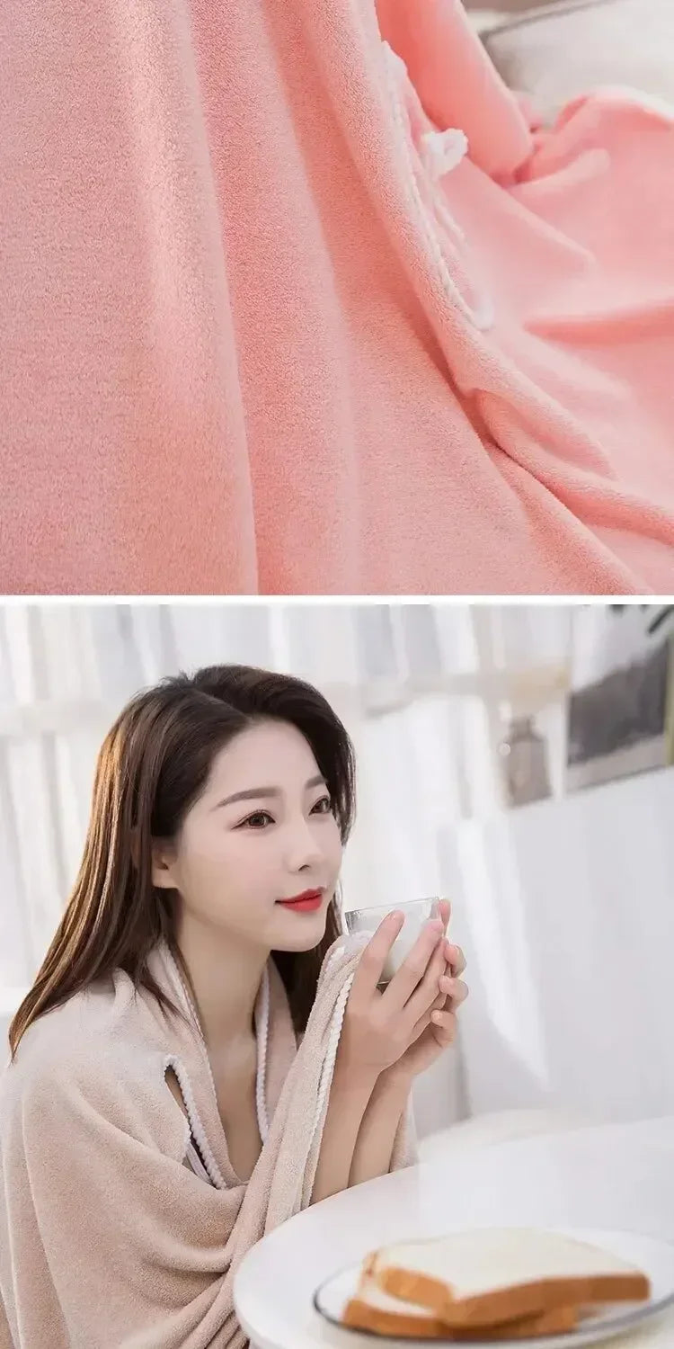 Women’s Wearable Bath Towel 85×140cm – Fast Drying Shower, Beach, Spa & Gym Bathrobe Wrap