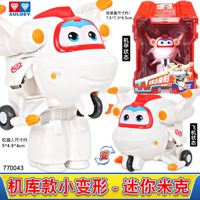 Super Wings Mini Transforming Plane Robot Toy – Anime-Style Deformation Action Figure, Transformable Aircraft Toy for Kids & Christmas Gifts