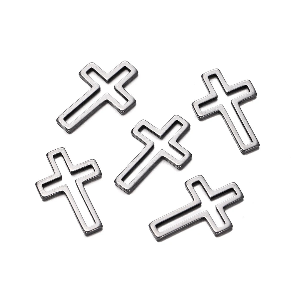 10 breloques géométriques creuses en acier inoxydable pour bijoux – Connecteurs de pendentif pour boucles d'oreilles, colliers et fabrication de bijoux