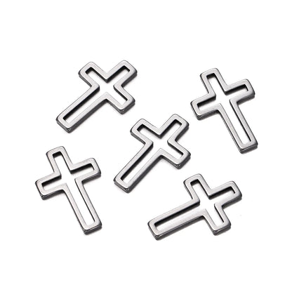 10 breloques géométriques creuses en acier inoxydable pour bijoux – Connecteurs de pendentif pour boucles d'oreilles, colliers et fabrication de bijoux