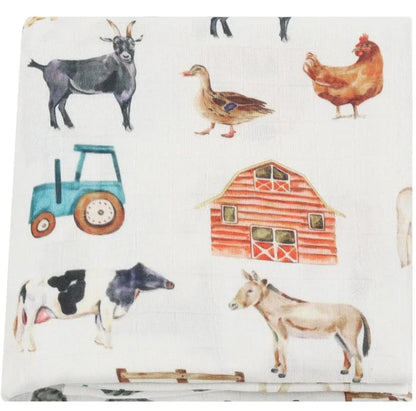 Couverture d'emmaillotage pour bébé en mousseline de bambou – Ultra douce 120 x 120 cm, couverture de naissance, d'emmaillotage et de chambre d'enfant