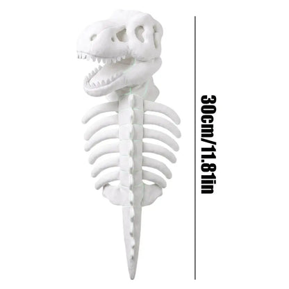 Glow-in-the-Dark Dinosaur Skeleton Pet Costume – Soft Fluffy Dinosaur-Shaped Halloween Role-Play Outfit for Cats & Small Dogs