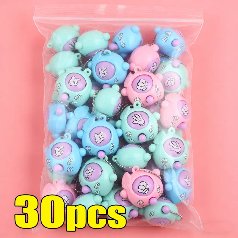50PCS Funny Guessing Egg Mini Keychain Toys – Rock Paper Scissors Pendant Keyrings for Kids, Classroom Prizes, Birthday Party Favors & Gifts