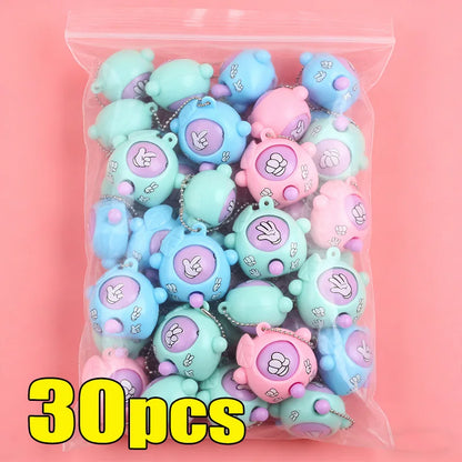 50PCS Funny Guessing Egg Mini Keychain Toys – Rock Paper Scissors Pendant Keyrings for Kids, Classroom Prizes, Birthday Party Favors & Gifts