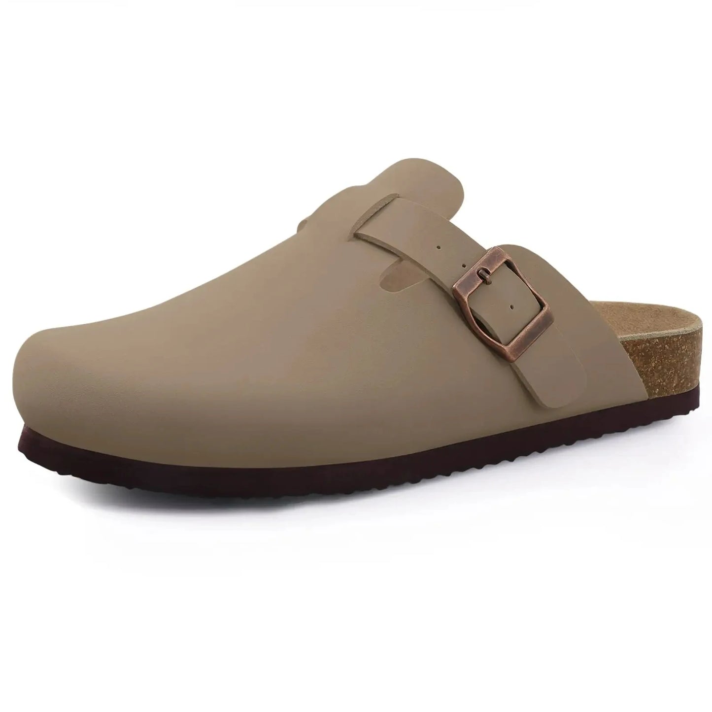 Zuecos de ante Crestar Cork – Zapatillas tipo mules unisex antideslizantes con soporte para el arco del pie