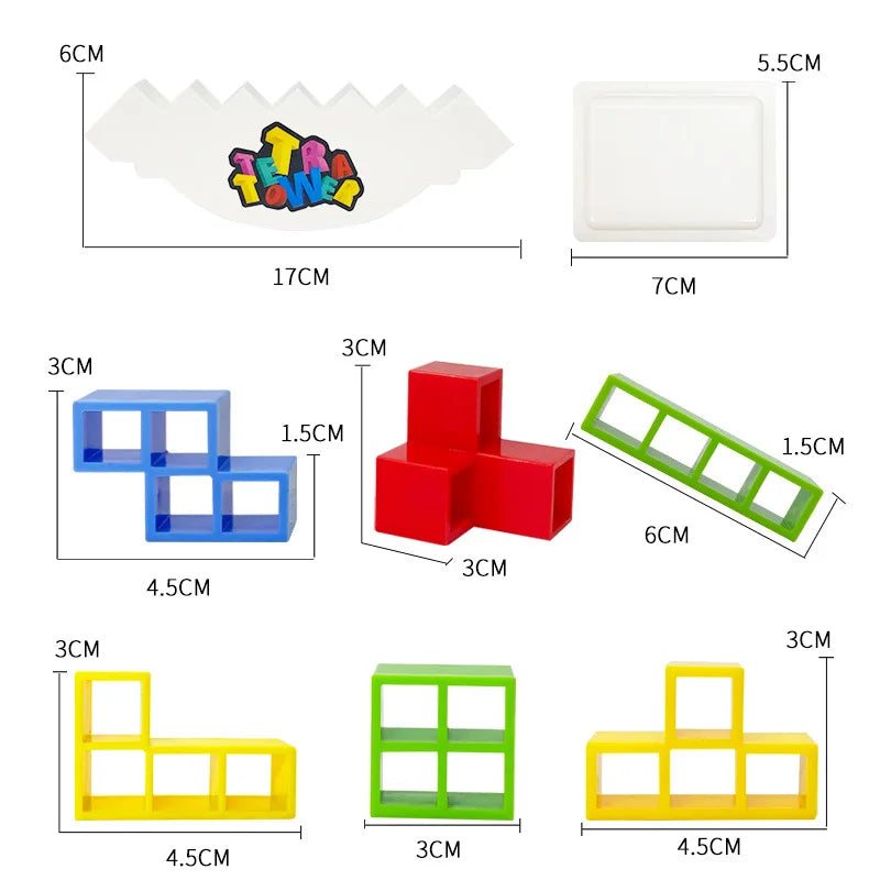 Juego de equilibrio y apilamiento Tetra Tower – Divertido juego de mesa de construcción de puzles para niños y adultos, desafío de apilamiento estratégico, actividad para noche de juegos en familia y regalo interactivo en equipo