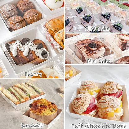 5/10PCS Kraft Paper Cake & Dessert Boxes for Donuts, Cookies, Sandwiches, Bakery Packaging & Party Favors