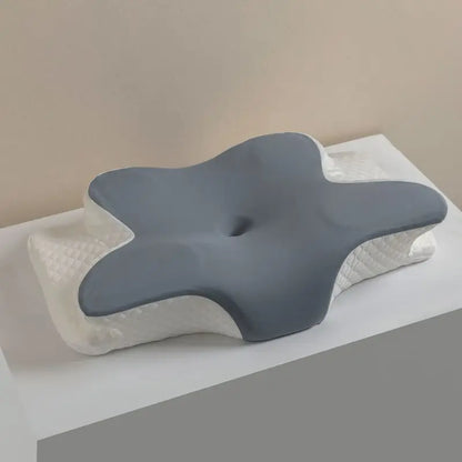 Oreiller en mousse à mémoire de forme rafraîchissant pour l'été – Oreiller cervical à rebond lent, oreiller ergonomique papillon pour le sommeil, coussin orthopédique respirant pour un repos confortable et un soutien du cou