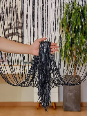 Cortina decorativa de hilos – Separador de ambientes con borlas para puertas, ventanas y decoración del hogar