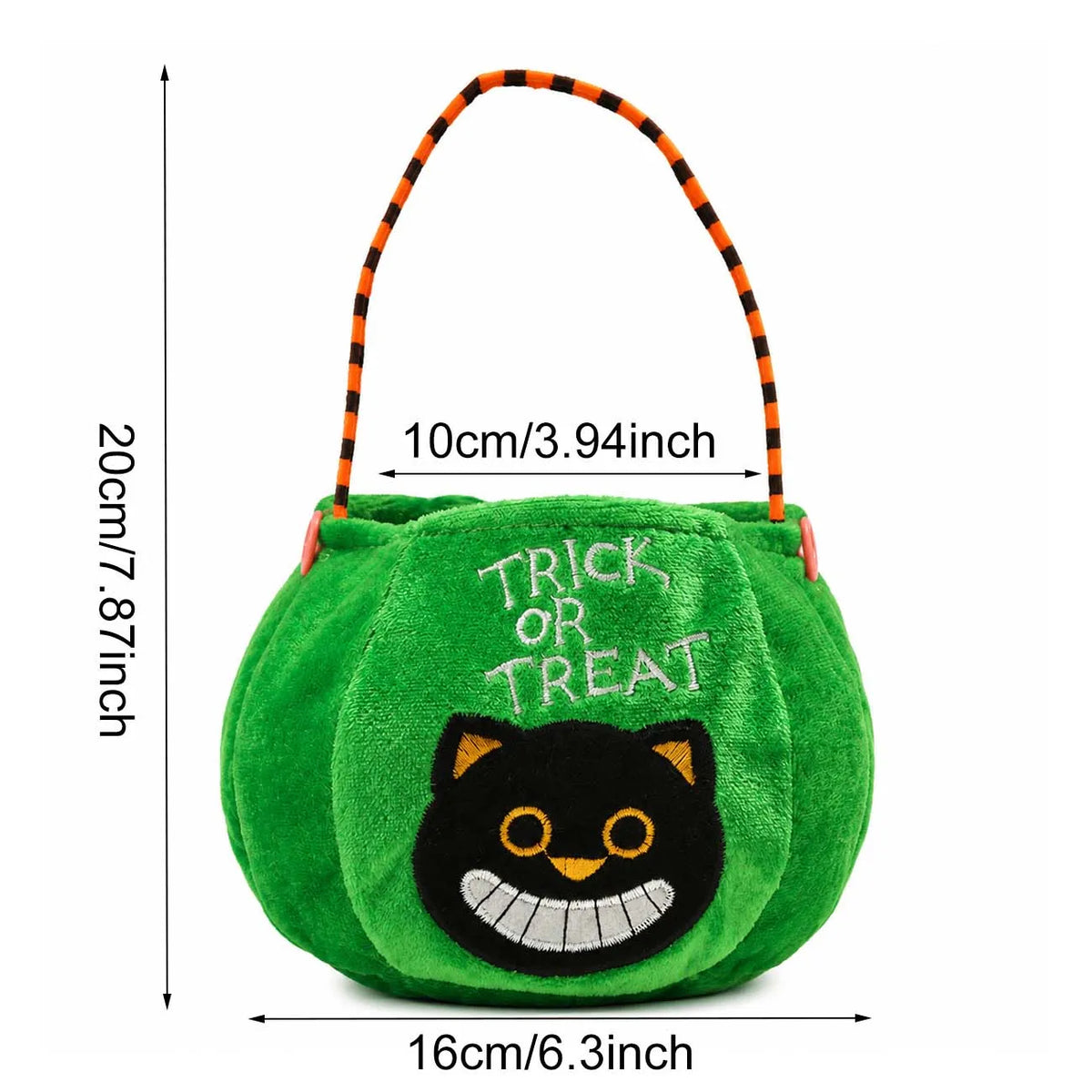 1PC Halloween Plush Candy Bag, Pumpkin Cat Vampire Witch Treat Basket, Portable Trick or Treat Tote for Kids, Halloween Party Decorations, Candy Storage and Gift Bag