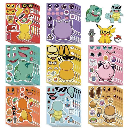 Pokémon Pikachu Anime Puzzle Stickers – 8/24 pièces DIY Jigsaw Cartoon Jouets pour enfants Fête et cadeaux