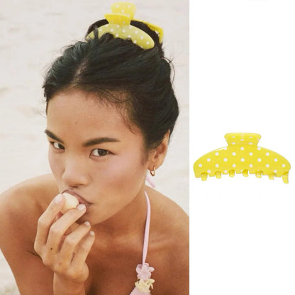 Pinza de pelo de acetato Fashion Coffee – Pinza grande de color sólido negro para mujeres y niñas | Accesorios sencillos para el pelo de verano