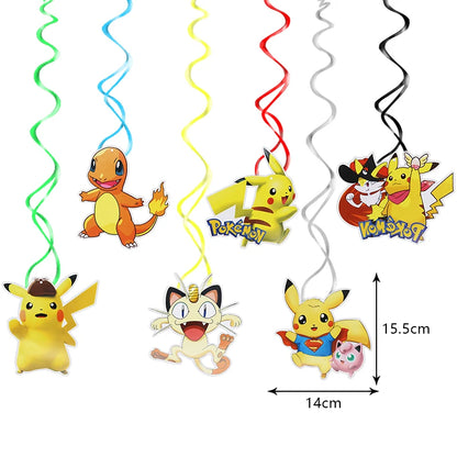 Pokémon Birthday Party Decorations – Lightning Pikachu Balloon Set with Disposable Tableware, Banner, Backdrop & Plates for Kids Events