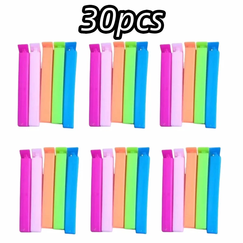 5-30PCS Colorful Bag Sealing Clips – Reusable Moisture-Proof Snack Bag Clamps for Food Storage, Fresh-Keeping Plastic Bag Kitchen Accessories