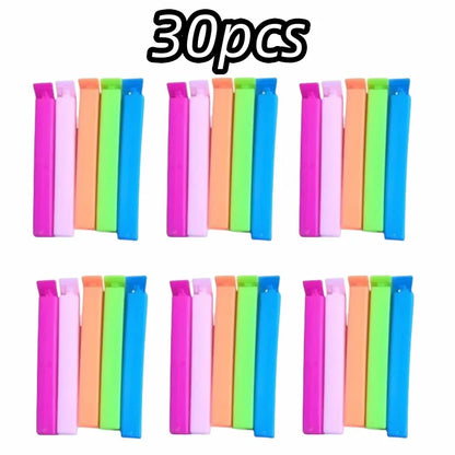 5-30PCS Colorful Bag Sealing Clips – Reusable Moisture-Proof Snack Bag Clamps for Food Storage, Fresh-Keeping Plastic Bag Kitchen Accessories