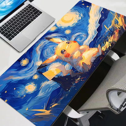 Pokémon Pikachu Large Gaming Mouse Pad – Rubber Desk Mat with Stitched Edge for PC & Laptop Setup