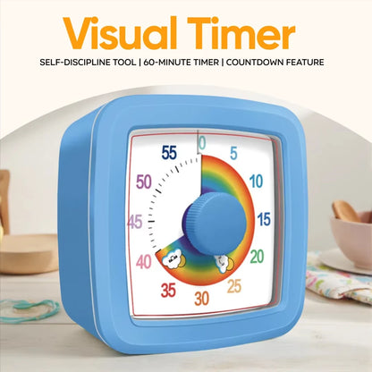 Temporizador visual de 60 minutos para niños - Temporizador de cuenta atrás para tareas, aprendizaje, estudio y gestión del tiempo
