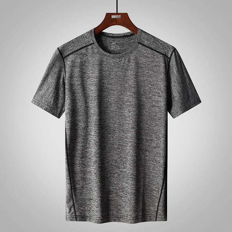 Men's 6XL-8XL Summer T-Shirt – Plus Size Casual Basic Tee with Raglan Sleeves, Lightweight Sporty Top for Everyday Wear