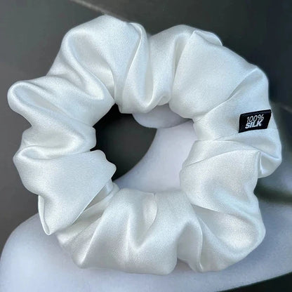 Goma para el pelo 100% seda Mulberry – 19 Momme, elástico grande para mujeres y niñas | Accesorio de lujo de seda para coleta