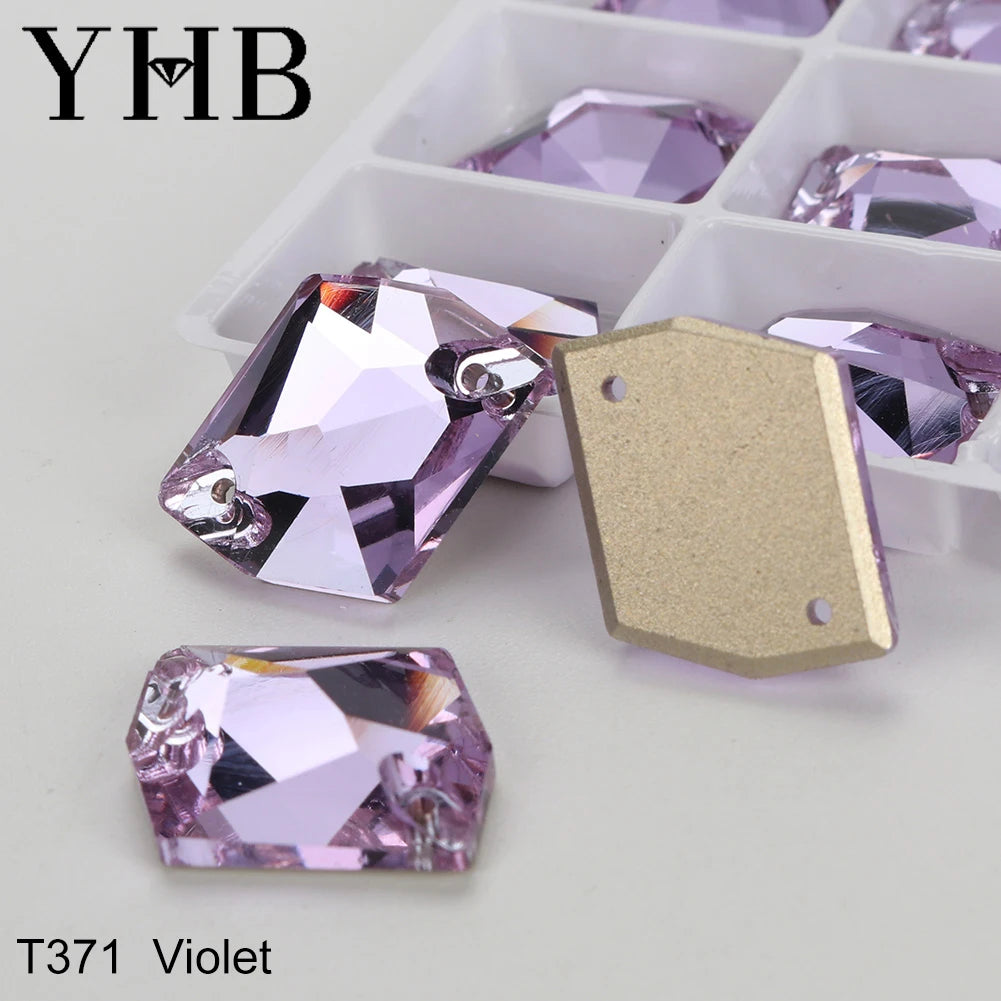 Strass à coudre YHB Cosmic AB Moonlight – Pierres plates en cristal de verre pour la décoration de vêtements et de sacs