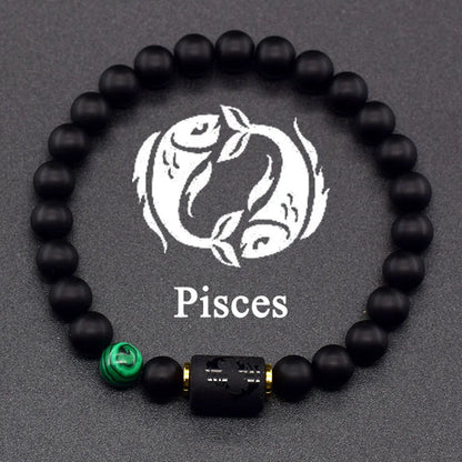 Pulsera de constelación de 12 signos del zodiaco – Brazalete con dije de astrología para hombres y mujeres | Regalo de joyería de amistad Aries, Virgo, Leo y Libra