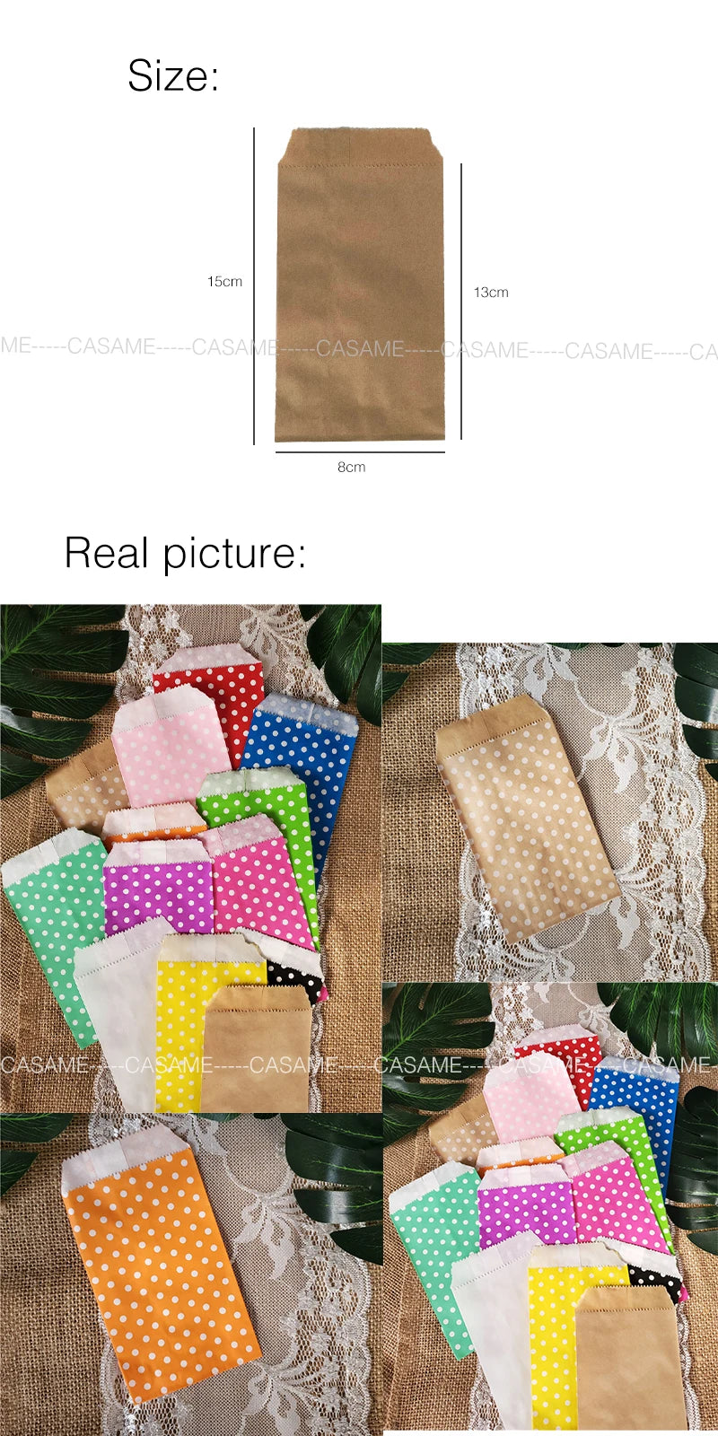 10/25/50PCS Mini Bolsas de Regalo de Papel Kraft con Lunares para Boda, Cumpleaños, Recuerdos de Fiesta, Invitaciones, Tarjetas de Felicitación y Pequeños Regalos