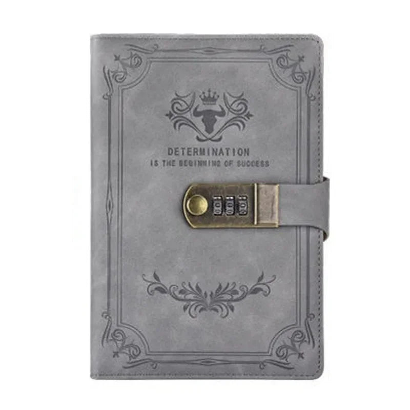 A5 Retro Password Lock Diary – 200-Page Journal Notebook with Secure Lock
