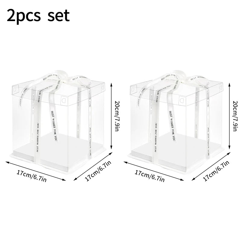 Boîte Cadeau Transparente pour Gâteaux, pour Boulangeries, Desserts, Mariages, Anniversaires et Emballages de Fête