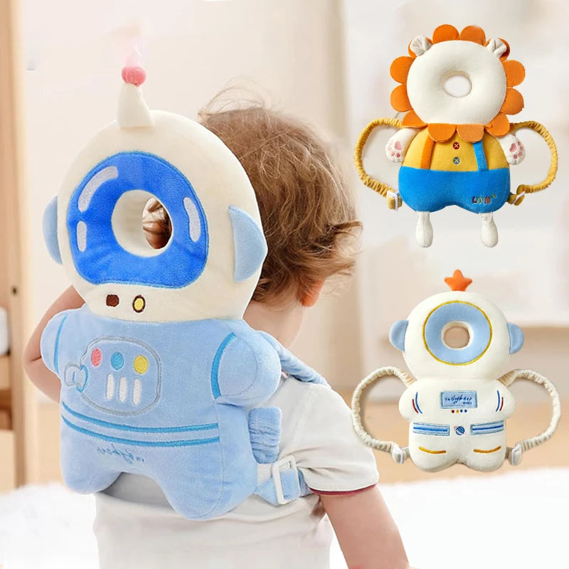 Mochila de protección para la cabeza de bebé – Cojín de seguridad de algodón PP suave para gatear y caminar, protector de cabeza anticaída para niños y niñas