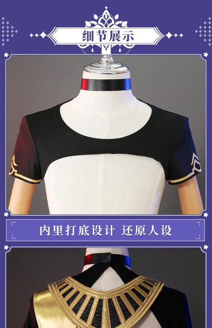 Genshin Impact Cyno Cosplay Costume – Men’s Combat Uniform Full Set with Hat for Halloween & Roleplay Anime Outfit