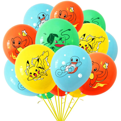 Pokémon Birthday Party Decorations Set – Balloons, Keychains, Napkins, Stickers, Tableware, Plates & Tablecloth Party Supplies & Favors