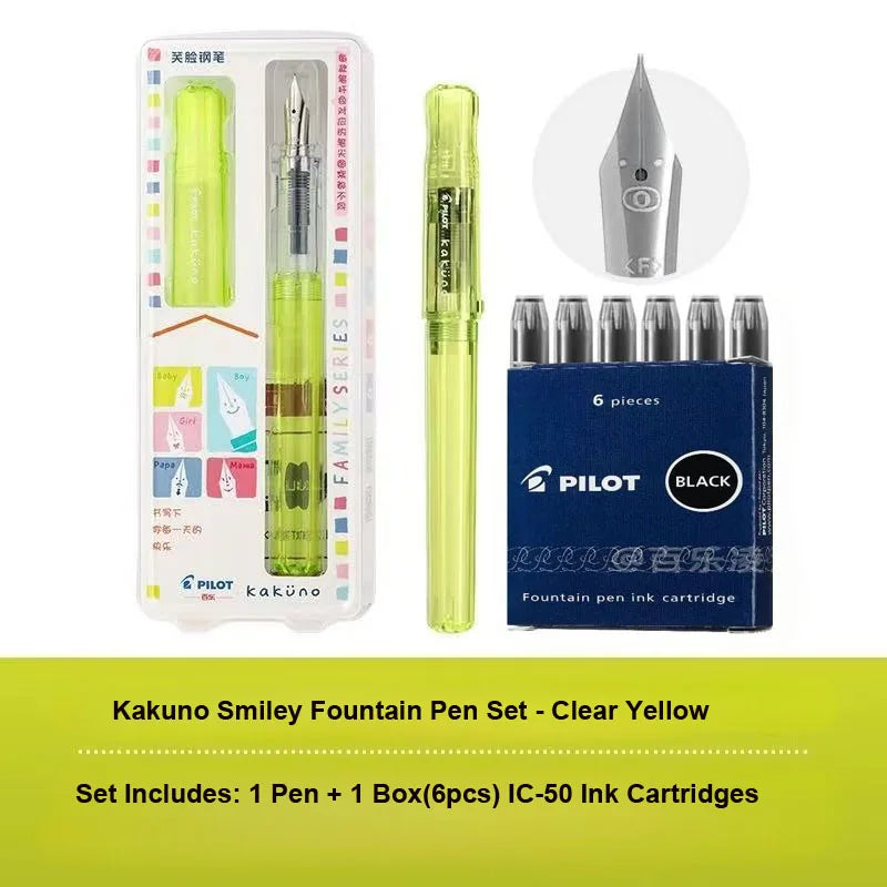 Pluma Estilográfica Pilot Kakuno – Bolígrafo de Escritura Antideslizante Fácil de Usar para Principiantes con Agarre Suave para Caligrafía, Diarios, Oficina y Colección de Papelería