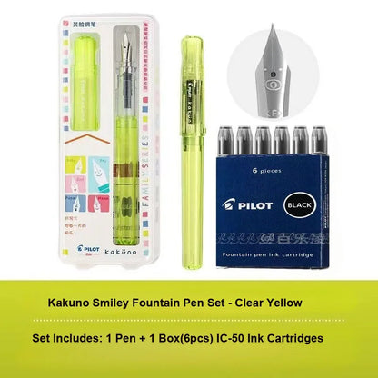 Pluma Estilográfica Pilot Kakuno – Bolígrafo de Escritura Antideslizante Fácil de Usar para Principiantes con Agarre Suave para Caligrafía, Diarios, Oficina y Colección de Papelería