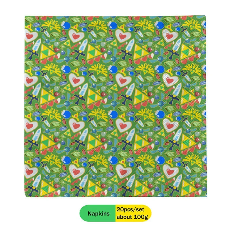The Legend of Zelda Party Decorations Set – Disposable Tableware Birthday Party Supplies for Kids, Boys, Baby Shower & Gift Toys