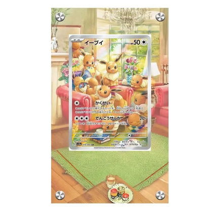 Présentoir en acrylique pour cartes Pokémon – Ronflex, Évoli, Mewtwo, Bulbizarre, Psykokwak et support de protection de style brique pour figurines