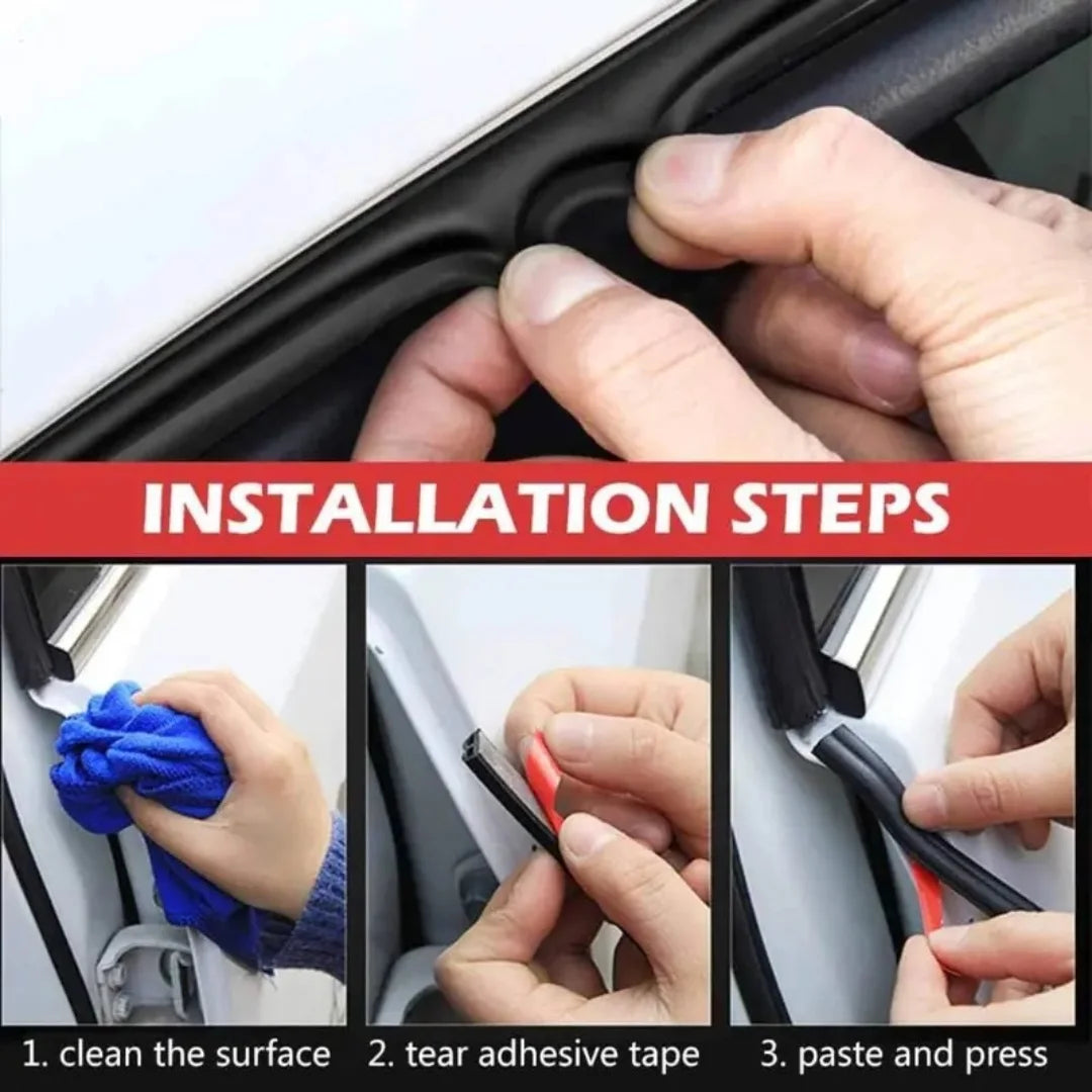 SEAMETAL Burlete para Puertas de Coche en Forma de B – Tira de Sellado Universal de Goma Insonorizante e Impermeable para Puertas, Ventanas y Maletero de Coche (4M–25M)