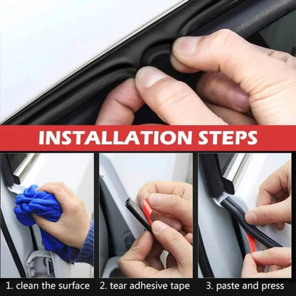 SEAMETAL Burlete para Puertas de Coche en Forma de B – Tira de Sellado Universal de Goma Insonorizante e Impermeable para Puertas, Ventanas y Maletero de Coche (4M–25M)