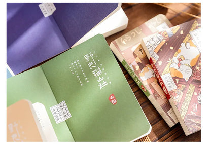 Carnet de poche Kawaii Chat de dessin animé – Mini carnet, agenda et journal de style japonais pour l'école et les voyages
