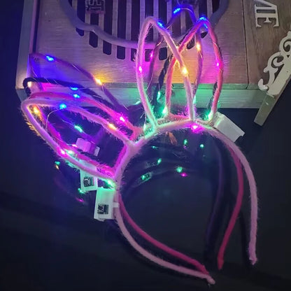 Serre-tête lumineux LED Oreilles de Chat & Lapin – Bandeau lumineux pour Anniversaires, Festivals & Mariages