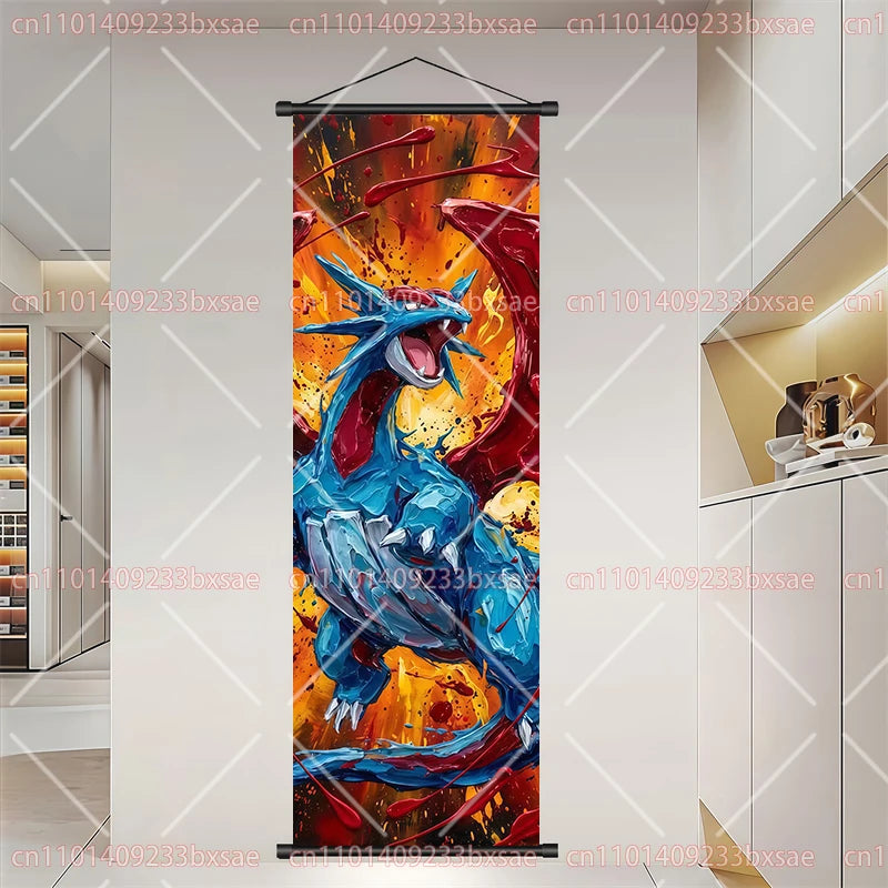 Póster HD de desplazamiento de pared de anime de Pokémon – Dragonite, Gengar, Pikachu, Charizard y legendarios