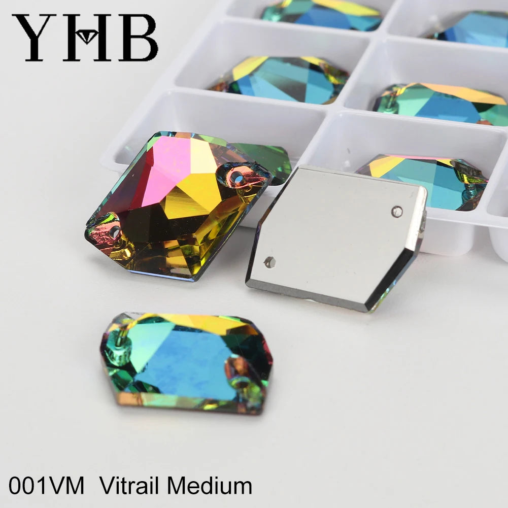 Strass à coudre YHB Cosmic AB Moonlight – Pierres plates en cristal de verre pour la décoration de vêtements et de sacs