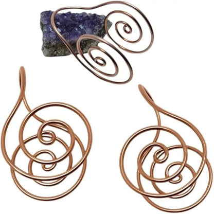 Adjustable Copper Palm Ring – Handmade Spiral Finger Cuff Ring for Meditation, Energy Healing & Boho Fashion Jewelry Accessory