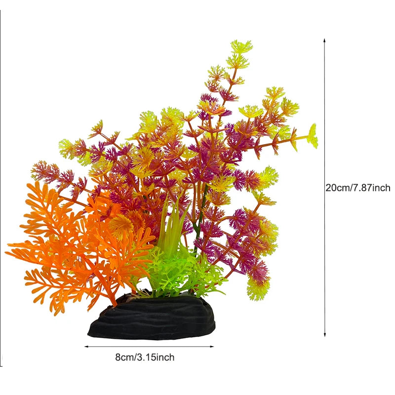 Artificial Aquarium Plants – Plastic Aquatic Underwater Plants for Fish Tank Decoration, Aquascaping & Aquarium Accessories