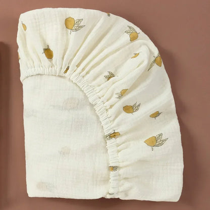 Sábana de cuna de algodón muselina suave y transpirable para bebé – Sábana ajustable universal para cunas de recién nacidos, moisés y camas infantiles